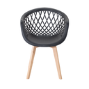Ver imagem 6 de Kit 2 Cadeiras Web Wood Preto - Assento em Polipropileno e Pés de Madeira