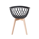 Ver imagem 4 de Kit 2 Cadeiras Web Wood Preto - Assento em Polipropileno e Pés de Madeira