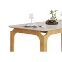 Ver imagem 7 de Mesa Multiuso Cozinha Marina C/ Tampo Madeirado C/ Vidro Curvo 160x80cm Freijo/off White - Dj Mó