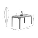 Ver imagem 2 de Mesa Multiuso Cozinha Marina C/ Tampo Madeirado C/ Vidro Curvo 160x80cm Freijo/off White - Dj Mó