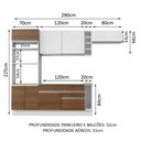 Ver imagem 3 de Armário de Cozinha Completa 290cm Branco/Rustic/Branco Safira Madesa 14