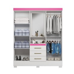 Guarda Roupa Paris 4 Portas e 3 Gavetas Aramóveis - 4
