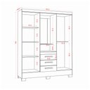 Ver imagem 3 de Guarda Roupa Paris 4 Portas e 3 Gavetas Aramóveis