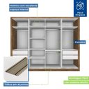 Ver imagem 5 de Guarda Roupa Casal 4 Portas 4 Gavetas Milano Minastex Freijó