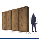 Ver imagem 2 de Guarda Roupa Casal 4 Portas 4 Gavetas Milano Minastex Freijó