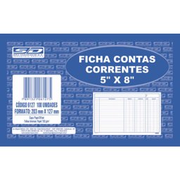 Ficha Conta Corrente 5X8 12,7X20,3Cm Pct Com 100 - 1