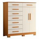 Ver imagem 4 de Guarda Roupa Casal com Cômoda Triton Plus 11 Portas 8 Gavetas MDP Cinamomo Off White Albatroz Mó