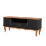 Rack para TV Italy 163 cm 2 Portas 1 Gaveta Pés Luiz XV Madeira Mel MDF Preto - RMI - 1