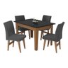 Conjunto Mesa de Jantar 120 cm com 4 Cadeiras Tokio Multimóveis EX1004 Madeirado/Preto/Grafite - 2