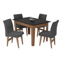 Ver imagem 2 de Conjunto Mesa de Jantar 120 cm com 4 Cadeiras Tokio Multimóveis EX1004 Madeirado/Preto/Grafite