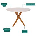 Ver imagem 2 de Mesa Redonda para Sala de Jantar Tampo de Vidro 4 Cadeiras