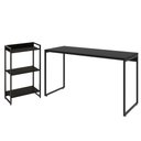 Ver imagem 1 de Kit Escritório Estante Areta 3 Prateleiras com Mesa Industrial Aspen 135cm C01 Onix - Lyam Decor