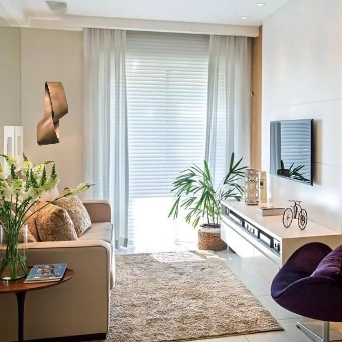 Ver imagem 3 de Decoração Escultura de Parede de Metal Exclusivo no Brasil Home Decor Cobre