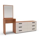 Ver imagem 2 de Cômoda Penteadeira Lisboa 6 Gavetas com Espelho 209x160cm Creme/Freijó 250799
