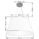 Ver imagem 2 de Lustre Pendente Cone Md-4141 Cúpula em Tecido 30/50x35cm Rustico Cinza - Bivolt