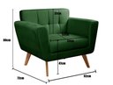 Ver imagem 4 de Poltrona Decorativa Bruna Living Sala Quarto Recepção - Veludo Verde 270