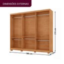 Ver imagem 3 de Guarda-Roupa Casal 100% MDF 3 Portas de Correr com Pés Chile Off White/Marromle