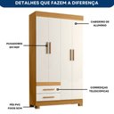Ver imagem 4 de Roupeiro 4 Portas 2 Gavetas New Recife