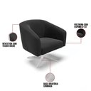 Ver imagem 6 de Cadeira Sala de Jantar Giratória Base Cromada Kit 2 Stella Suede D03 - D'Rossi Cor Preto
