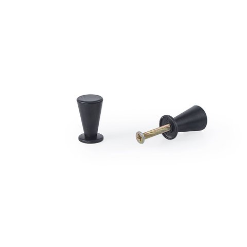 Kit C/ 6 Puxador Tulipa Ponto Puxadores de Gaveta Armario Colonial: Preto Fosco