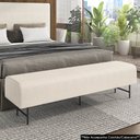 Ver imagem 2 de Puff Recamier Decorativo Pés em Ferro 140cm Dublin P02 Linho Creme - Mpozenato