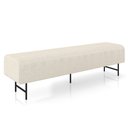 Ver imagem 1 de Puff Recamier Decorativo Pés em Ferro 140cm Dublin P02 Linho Creme - Mpozenato
