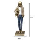 Ver imagem 3 de Escultura Arquiteta em Resina Azul/ Br/bege/dour 23,5cm