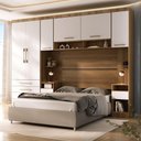 Ver imagem 4 de Quarto 6 Portas 6 Gavetas Cab Qn Paris Master Luciane Móveis Avelã Pf-branco Pf
