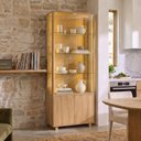Ver imagem 1 de Cristaleira 2 Portas de Vidro com LED Aruá CabeCasa MadeiraOriginals Marrom/Jatobá