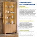 Ver mais imagens de Cristaleira 2 Portas de Vidro com LED Aruá CabeCasa MadeiraOriginals Marrom/Jatobá