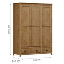 Ver imagem 2 de Guarda Roupa Solteiro 3 Portas e 2 Gavetas Topázio 9104fn Freijó Finestra