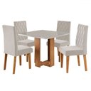 Ver imagem 2 de Mesa de Jantar 4 Lugares Magiore Mel/blonde/veludo Pastel - Viero Móveis