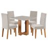 Mesa de Jantar 4 Lugares Magiore Mel/blonde/veludo Pastel - Viero Móveis - 2