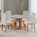 Ver imagem 1 de Mesa de Jantar 4 Lugares Magiore Mel/blonde/veludo Pastel - Viero Móveis