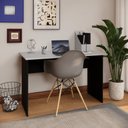 Ver imagem 2 de Mesa Retangular New City Pé Painel 120 cm Cinza Cristal/Preto Gebb Work