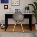 Ver imagem 1 de Mesa Retangular New City Pé Painel 120 cm Cinza Cristal/Preto Gebb Work