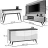 Conj Classic Painel com Rack 2.2 Aparador e Buffet Off White Freijo - 6
