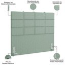 Ver imagem 4 de Cabeceira Cama Box King 195 Cm Roma W01 Linho Verde Menta - Lyam Decor