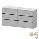 Ver imagem 2 de Cômoda para Quarto com 6 Gavetas 180 Cm 100% Mdf Casa Lar Cor:prata