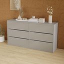 Ver imagem 1 de Cômoda para Quarto com 6 Gavetas 180 Cm 100% Mdf Casa Lar Cor:prata