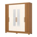 Ver imagem 4 de Guarda Roupa Roupeiro Casal Francês B367 Briz 6 Portas 3 Gavetas com Espelho Cinamomo Off White Henn