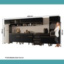 Ver imagem 7 de Armário de Cozinha Completa Atlanta Modern com Vidro Carraro Preto Touch