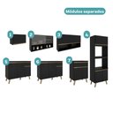 Ver imagem 4 de Armário de Cozinha Completa Atlanta Modern com Vidro Carraro Preto Touch