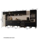 Ver imagem 5 de Armário de Cozinha Completa Atlanta Modern com Vidro Carraro Preto Touch