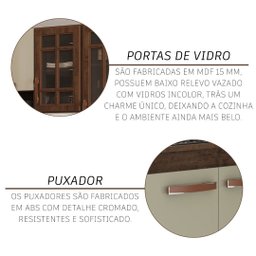 Cozinha Modulada Completa Fidelitá Lisboa 7 Peças 600cm 16 Portas 6 Gavetas com Tampo - 5
