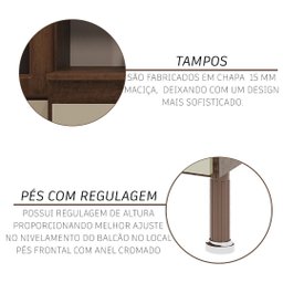 Cozinha Modulada Completa Fidelitá Lisboa 7 Peças 600cm 16 Portas 6 Gavetas com Tampo - 6