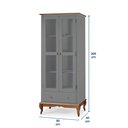 Ver imagem 5 de Cristaleira 2 Portas 3 Prateleiras 1 Gaveta e Pés Luiz Xv 60302 Linz Móveis - Cinza/imbuia