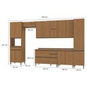 Ver imagem 2 de Armário de Cozinha Modulada Completa Reta 13 Peças 4,00m 318 Maxxi Canela Kappesberg