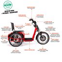 Ver imagem 5 de Triciclo Elétrico - Village PAM - 800w - Vermelho - Plug and Move