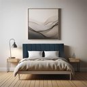 Ver imagem 2 de Cabeceira Painel Casal 1,40m Holanda Suede Azul Marinho - Pallazio